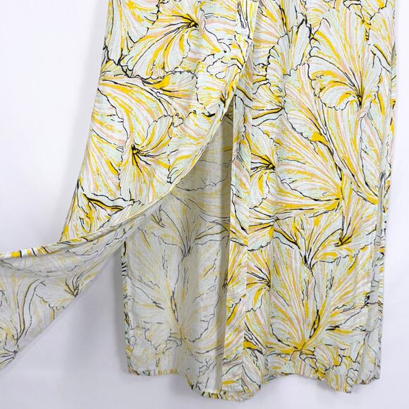 Onia x DVF Women's Renee Tropical Floral Linen Maxi Dress Yellow - Picture 3 of 16